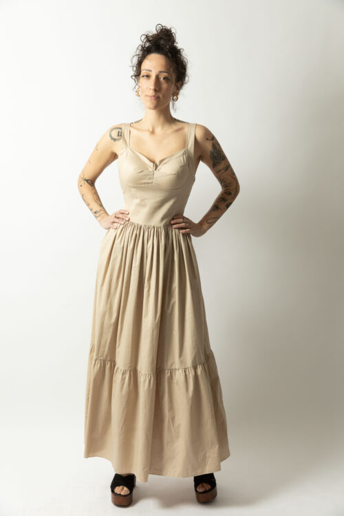 vestito beige